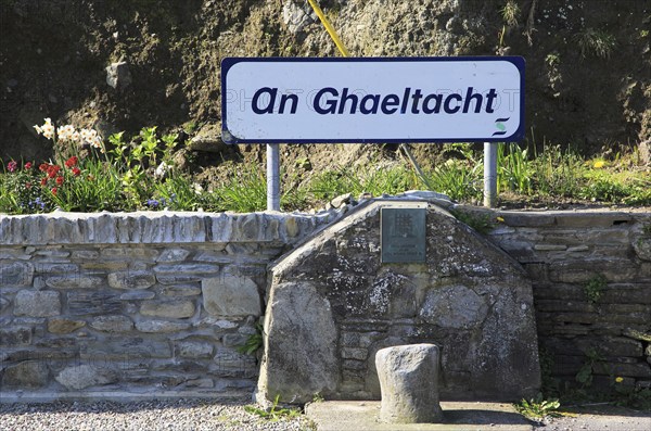 An Ghaeltacht sign on Cape Clear Island, County Cork, Ireland, Irish Republic, Europe