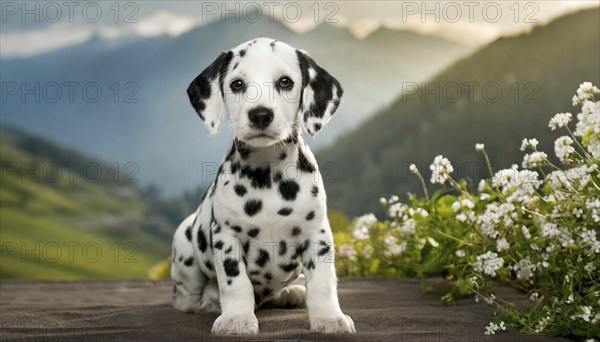Pets, Dog, Dalmatian, Puppy, AI-generated, AI generated