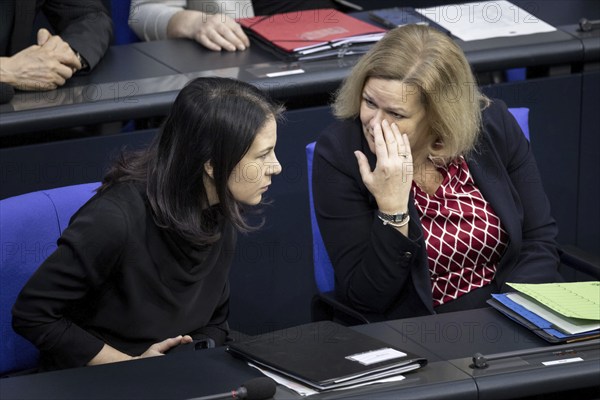 Annalena Bärbock (Alliance 90/The Greens), Federal Foreign Minister, and Nancy Faeser (SPD),