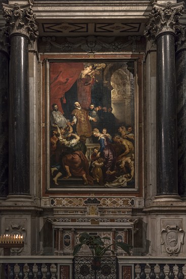 The Baroque painting by Peter Paul Rubens, 1577-1640, Miracle of St Ignatius of Loyolavon, hangs in