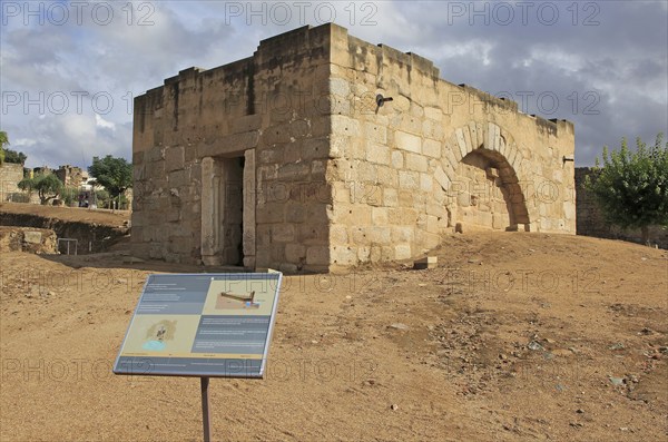 Moorish water cistern building inside Alcazaba fortress, Merida, Extremadura, Spain, Europe