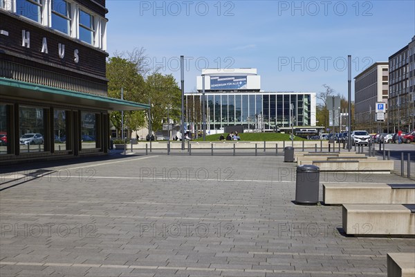 Musiktheater im Revier and Hans-Sachs-Haus town hall on Ebertstraße in Gelsenkirchen, Ruhr