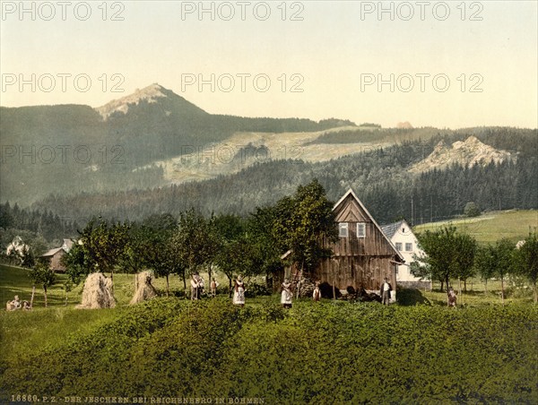 Liberec, Reichenberg, Jeschken, Bohemia, Czech Republic, around 1890, Historical, digitally