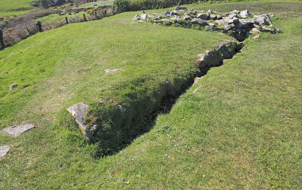 Water drainage channel at Drombeg stone circle site, County Cork, Ireland, Irish Republic, Europe