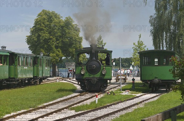 Europe, Germany, Bavaria, Chiemsee, Chiemgau, Prien-Stock, Chiemseebahn, narrow-gauge railway,