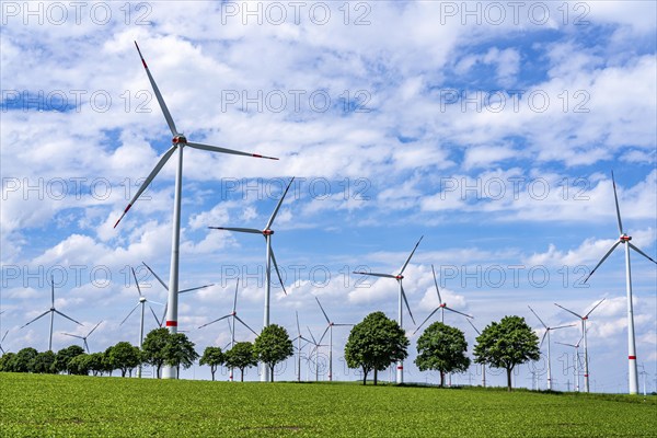 Wind farm near Marsberg, Nordex wind turbines, Baumallee, Hochsauerlandkreis, North