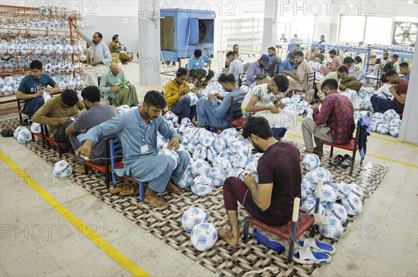 Anwar Khawaja Industries PVT. LTD produces footballs for the Bundesliga, among others. Sialkot, 23