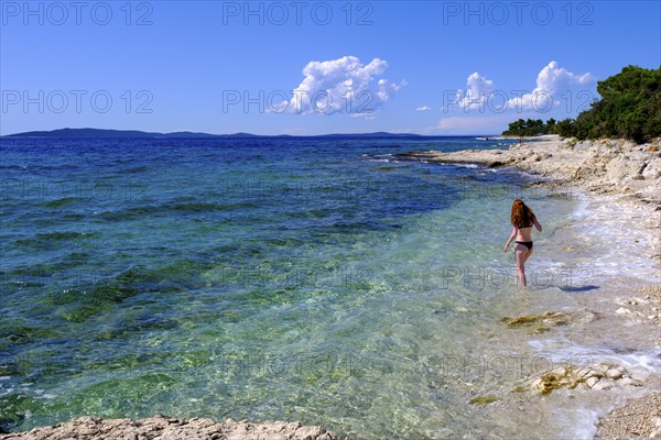 Beach, bay, Plaža Liska Slatina, Mali Losinj, island of Losinj, Kvarner Gulf Bay, Croatia, Europe