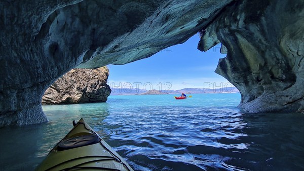 Capillas de Marmol in Lago General Carrera in Patagonia on the Carretera austral, Patagonia, Chile,