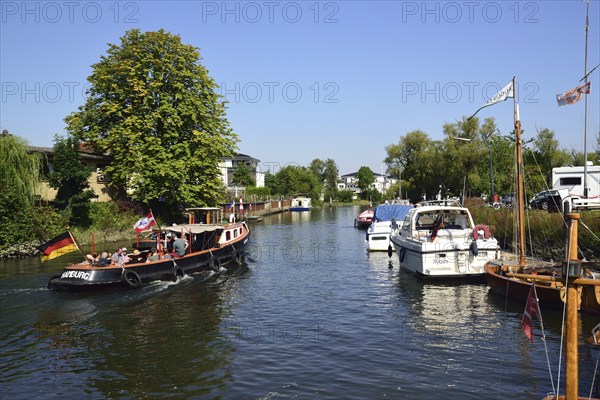 Europe, Germany, Lower Saxony, Buxtehude, Hamburg Metropolitan Region, Este, harbour, waterfront