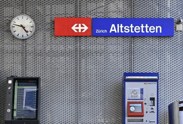 Lettering Altstetten railway station, Switzerland, Europe