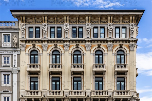 Palazzo Modello, by Giuseppe Bruni, 1873, electic historicism, Piazza Unità d'Italia in the heart