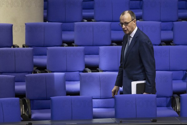 Friedrich Merz, CDU party chairman, arrives for a meeting at the German Bundestag in Berlin. Among