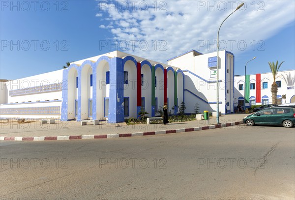 Hospital Art Deco architecture Spanish colonial building, Sidi Ifni, Morocco, North Africa, Africa