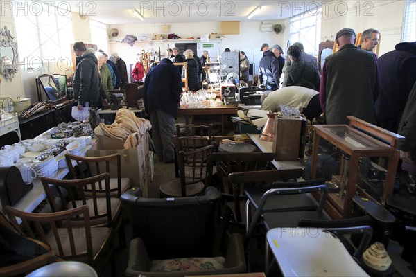 Furniture and household goods on sale at traditional country auction, Campsea Ashe, Suffolk,