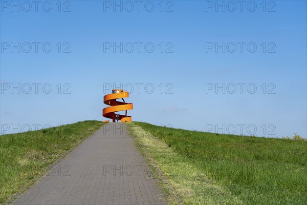 Sculpture Haldenzeichen, observation tower, Halde Franz, part of the Lippepark in Hamm, 5 slag