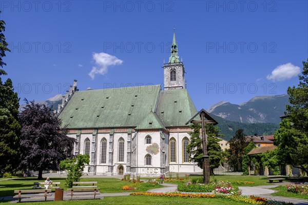 Parish church Maria Himmelfahrt, Stadtpark, Schwaz, Inntal, Tyrol, Austria, Europe
