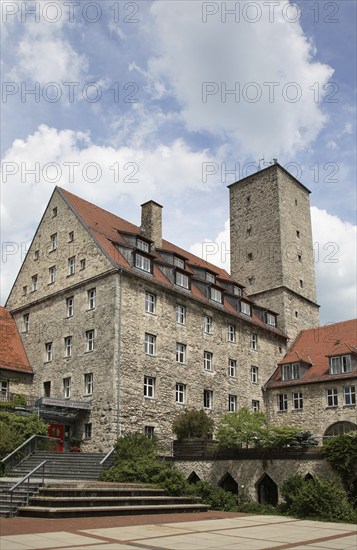 Feuerstein Castle, a modern building ensemble in the style of a castle near Ebermannstadt in the