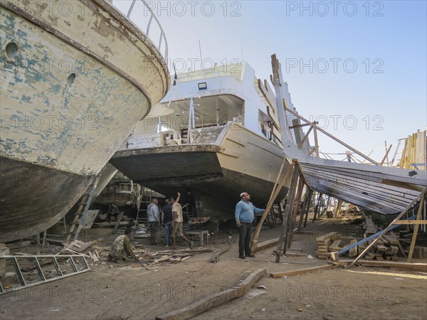 Boat building and repairs, yacht shipyard, Hurghada, Egypt, Africa
