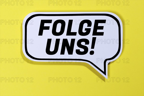Follow us internet social network social networks in speech bubble communication business concept