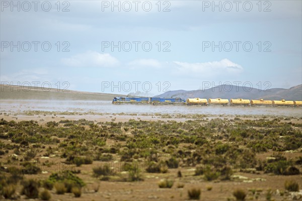 Goods train Perurail, Altiplano, Arequipa province, Peru, South America