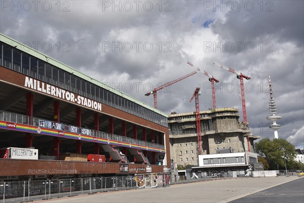 Europe, Germany, Hanseatic City of Hamburg, St. Pauli, Millerntor Stadium on Heiligengeistfeld, FC