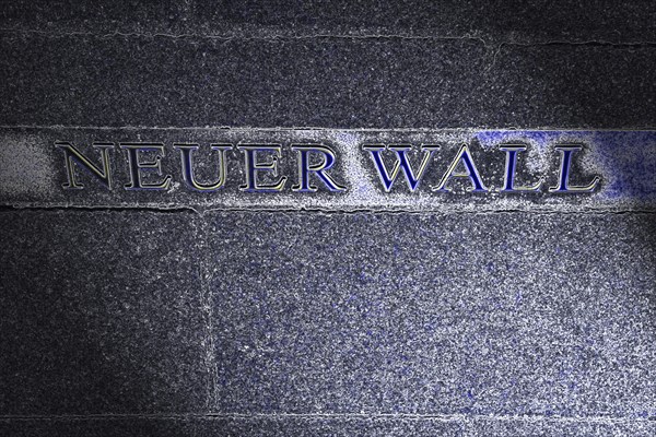 Hamburg, Stadt, Neuer Wall, eingebetteter Schriftzug