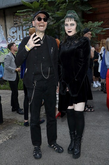 Mark Benecke and his woman Ines fisherman at the opening of the Tim Burton exhibition in the