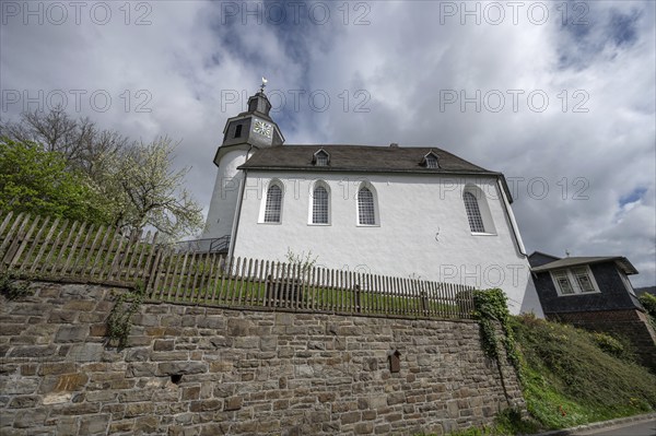 Protestant church, the tower was a former castle tower and prison, built in 1389, Freudenberg,