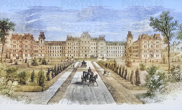 Vassar College Poughkeepsie New York in the 1870s. From American Pictures Drawn With Pen And Pencil
