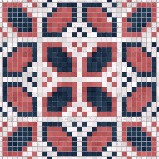 Mosaic tiles background, seamless vector pattern