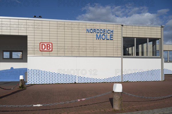 Norddeich Mole railway station, Norddeich, East Frisia, Lower Saxony, Germany, Europe