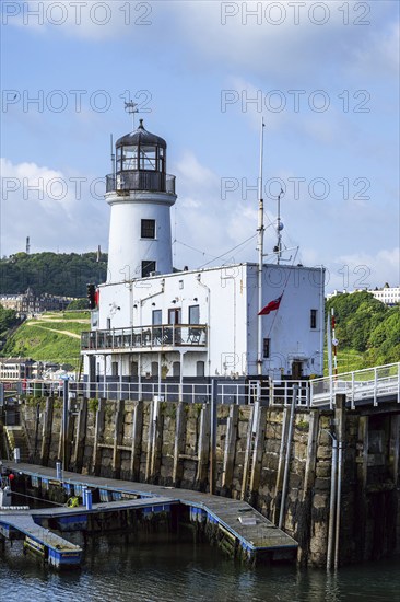 Scarborough Lighthouse and Harbour, Vincent Pier, Scarborough, North Yorkshire, England, United