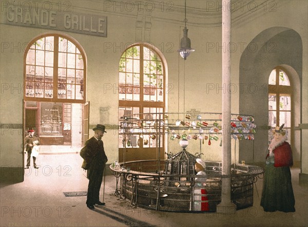 Spring of the Grande Cricket, large grid, hot spring with 39 degrees, Vichy, France, ca 1890,