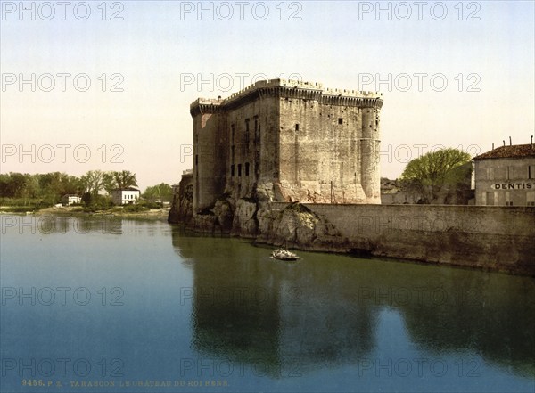 Castle of King René, Tarascon, Pyrenees, France, ca 1890, Historical, digitally restored