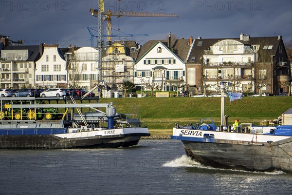 The Rhine near Düsseldorf, cargo ship, vehicle transporter Fuerte, of BLG Autotransport Logistics,