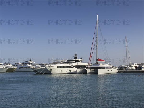 Yachts, excursion boats in the marina of Hurghada, Egypt, Africa