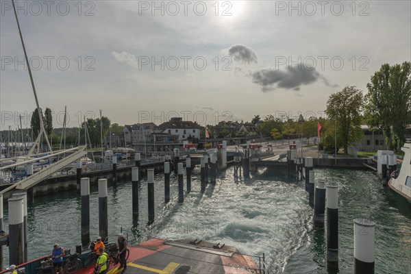 Ferry Meersburg to Constance, Lake Constance, ferry harbour Constance-Staad, bicycles, transport,