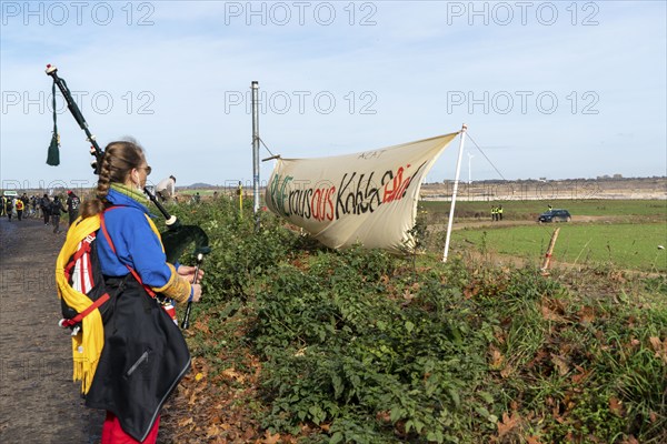 Protest action against the demolition of the village of Lützerath in the Rhenish lignite mining