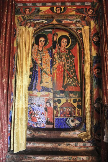 Ahamra region, Azoa Maryam round church on the Zeghie peninsula in Lake Tana, Lake Tsana or Lake