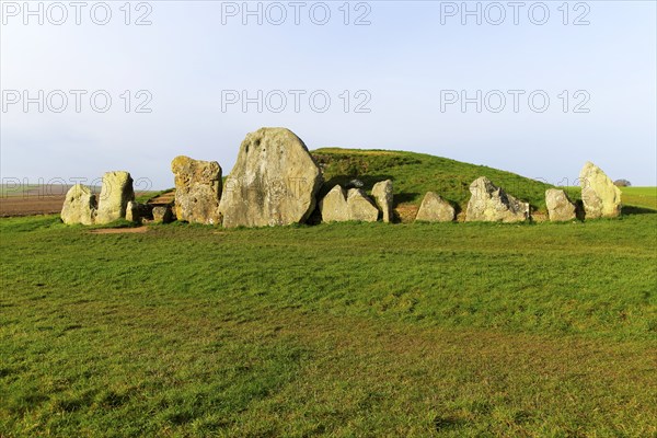 Neolithic long barrow burial monument, West Kennet, near Avebury, Wiltshire, England, UK