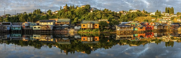 Pedro Montt stilt houses, Castro, Chiloe, Chile, South America