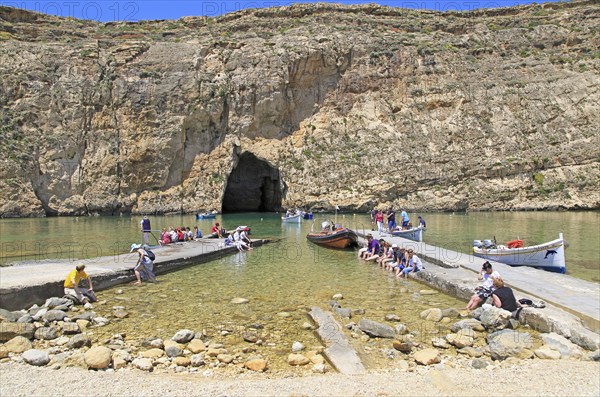 The Inland Sea tourist attraction, Dwerja Bay, island of Gozo, Malta, Europe