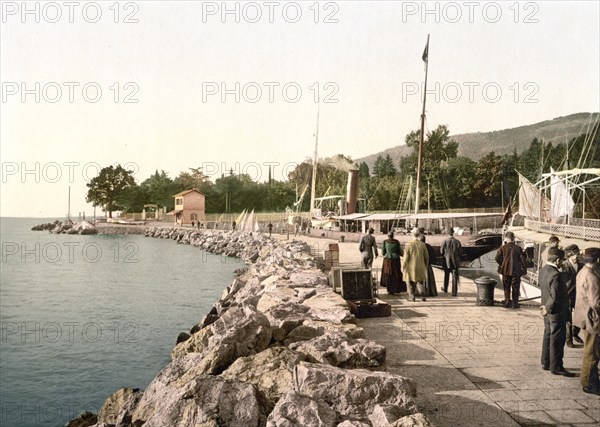 Fiume, today Rijeka, the Mole, Molo, Croatia, Austro-Hungary, digitally restored reproduction from