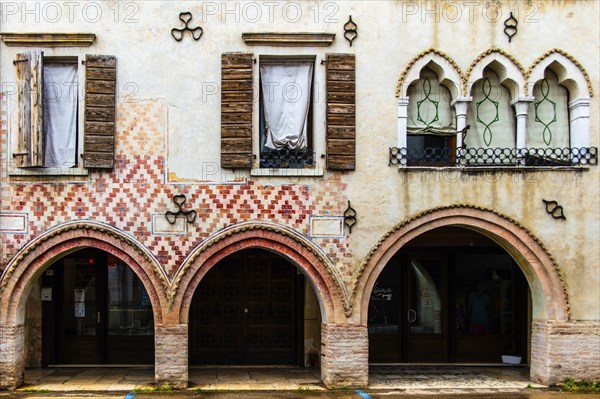 Palaces on the old town streets, medieval old town, Portogruaro, Veneto, Friuli, Italy,