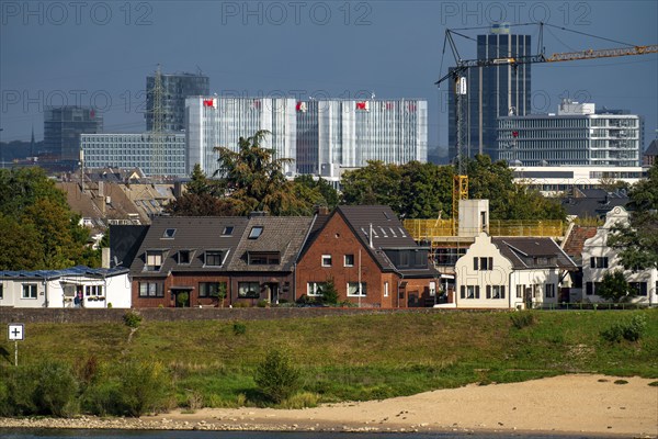 The skyline of Düsseldorf, with the RWI skyscrapers and office buildings on Friedrichstrasse,