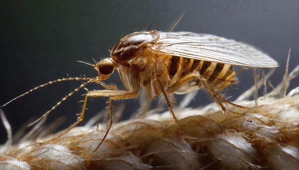 Animals, symbol, close-up of a flea, pest, parasite, AI-generated, AI-generated, AI generated