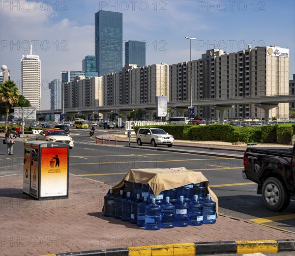 Dubai, Downtown skyscrapers and Sheik Zayed Road, United Arab Emirates, Middle East, Asia