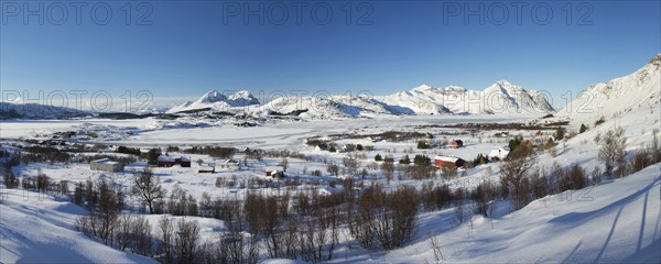 Borg on the Lofoten Islands in winter, Borg, Norway, Scandinavia, Europe