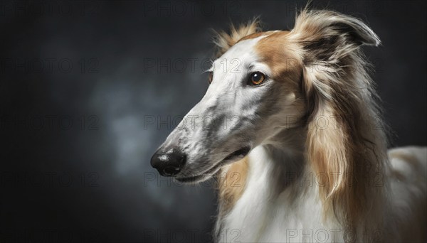 Pets, dog, borzoi, greyhound, recognised Russian dog breed, AI-generated, AI-generated, AI